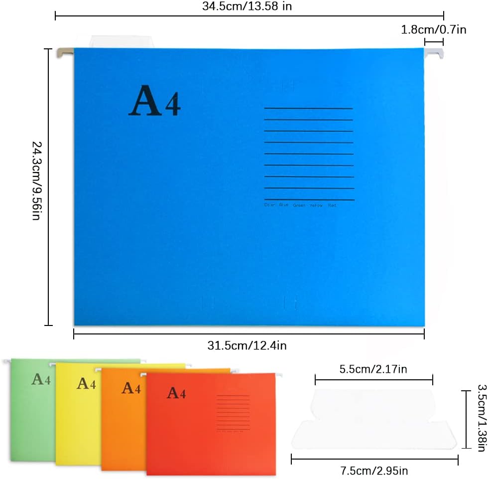 10 Pack Premium Hanging File Holders,A4 Suspension Files with Card ...
