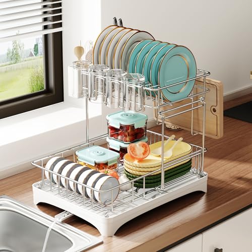 La Mejor Selección de Escurridor de acero inoxidable que Puedes Comprar On-line. 45 NETEL Escurridor de Trastes Acero Inoxidable, 2 Niveles Escurridor de Trastes, Sistema de Drenaje Automático, Lncluye Caja para Guardar Cuchillos, Portavasos y Soporte para Tablas...