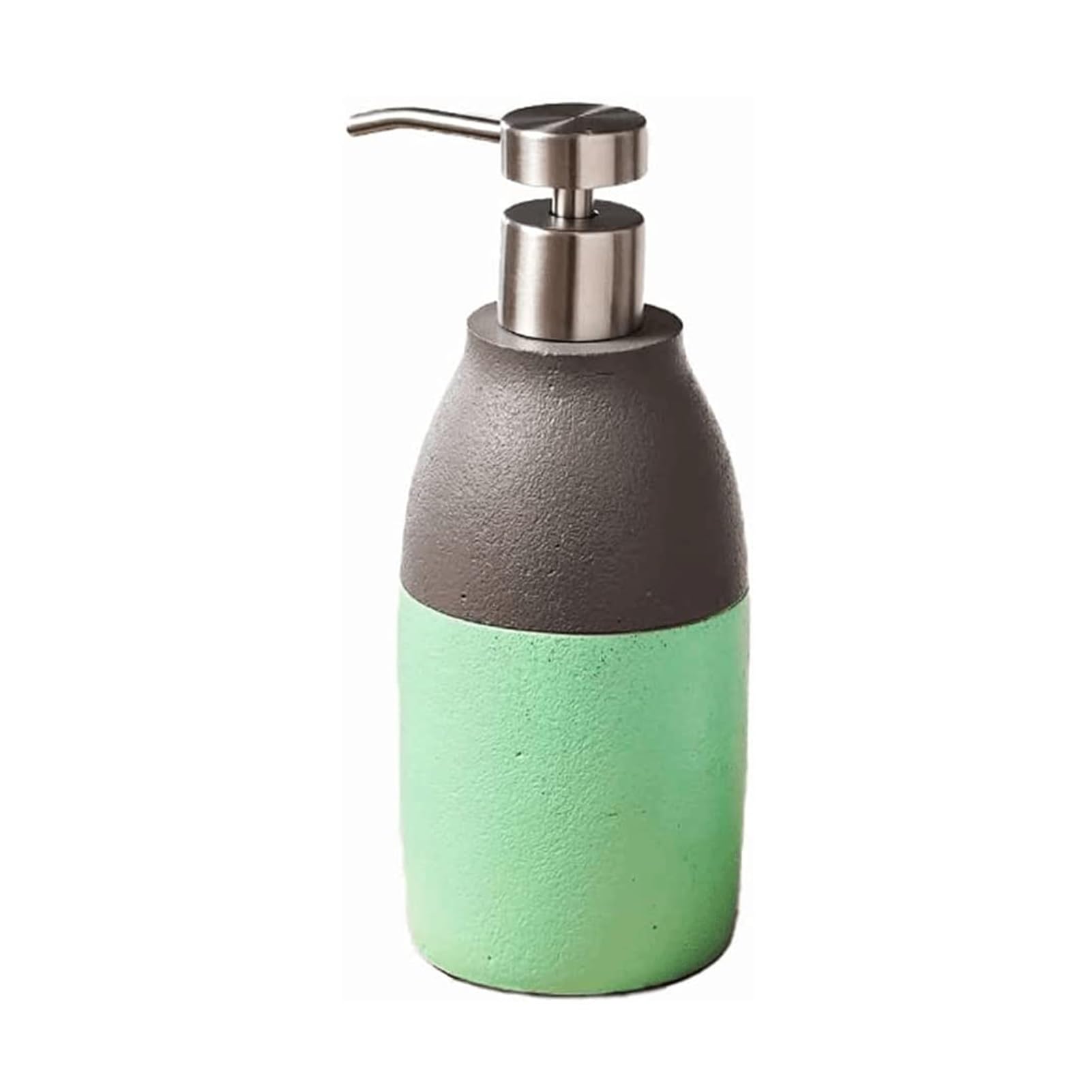 WDSOPK Bathroom accessories Ceramic Soap Dispenser with Stainless Steel Pump, Refillable Soap Pump, Portable Oval Lotion Dispenser Home & Kitchen, 7.7x18.5cm