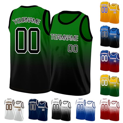 Image of Custom Basketball Jersey for Men - Personalized Name & Number, Embroidered or Printed, Athletic Shirt for Kids, Boys & Youth
