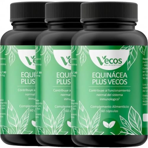Vitaminas para Reforzar el Sistema Inmunológico | Equinacea Plus | 60 Cápsulas | Ayuda a la Protección del Sistema Respiratorio | Propiedades Antioxidantes | Complemento Alimenticio