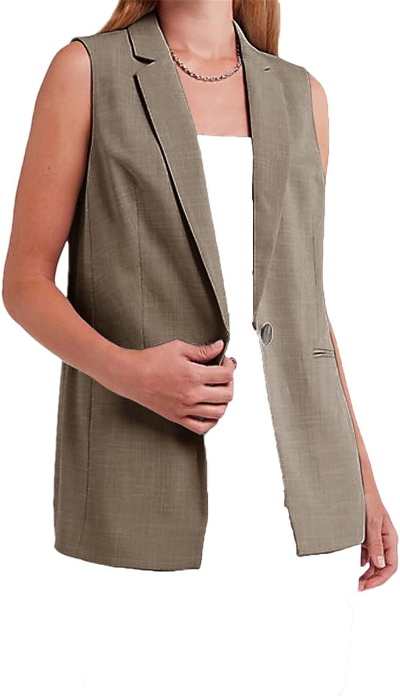 Shownicer Damen Weste Ärmellos - Elegante Blazerweste Slim Fit Für Business & Freizeit