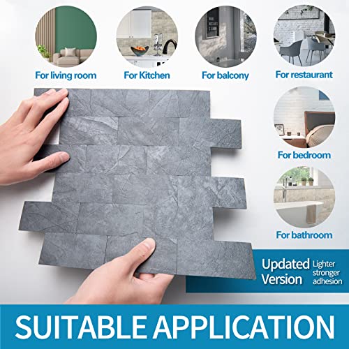 Image of Art3d Peel and Stick Backsplash, Stick on Wall Tile, 10-Pack, Blue Grey