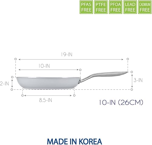 Miniatura 5 de TECHEF - CeraTerra - Sartén antiadherente de cerámica, sin PTFE, PFAS ni PFOA), apta para lavavajillas, mango de acero inoxidable, lista para