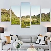 SIGNWIN 5 Panel Canvas Wall Art Modern Art Beach Dramatic Island Landscape Multicolor Photography for Home Decorations Ready to Hang - 60