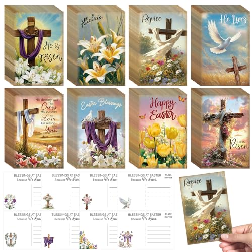 Motipuns 80 Pcs Vintage Easter Cards Bulk He Is Risen