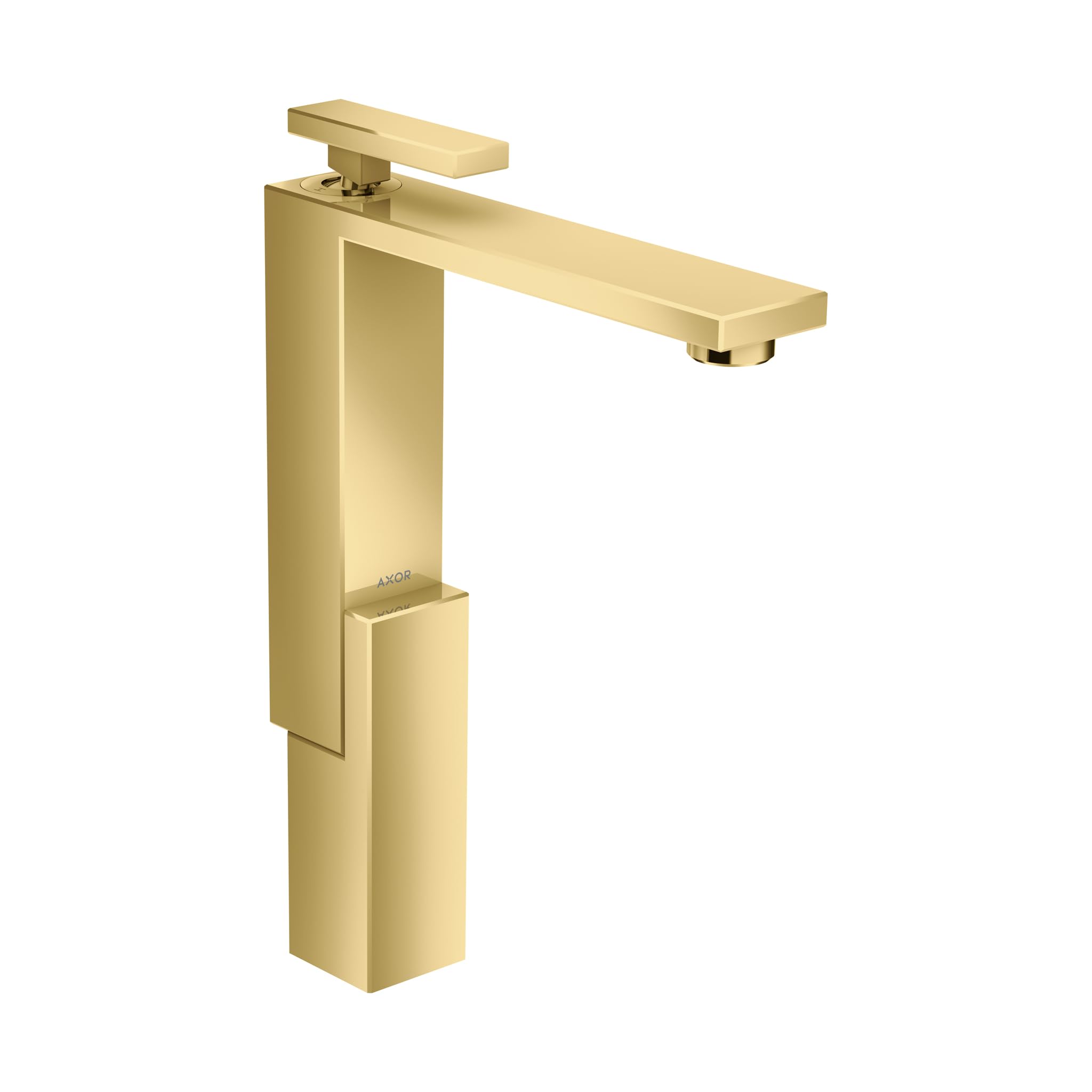 AXOR Edge Avantgarde 1-Handle 1-Hole 13-inch Tall Bathroom Sink Faucet in Polished Gold Optic 46030991