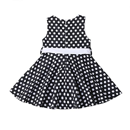 Image of Baby- Girl's Kid's Birthday Dress Princess Frock&Gown Color Black with White Dot R J 149 9,10 Years Kidswear