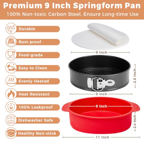 Molgree Springform Pan 9 Inch Spring Form Pan for Cheesecake with Protector - image 6