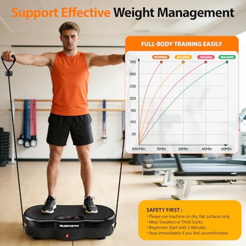 Vibration Plate for Weight Loss & Body Shaker Machine, Professional Full Body Vibration Machine with Wider Platform, Ultra Stable & Quiet, 120 Speeds, 330lbs Capacity, Home Fitness System - Image 4