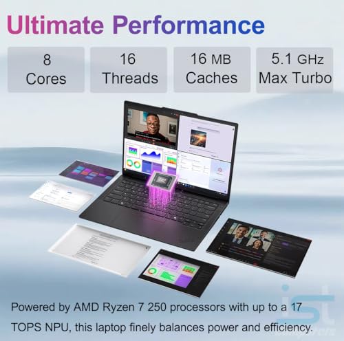 Image of Lenovo ThinkPad E14 Gen 7 Business AI PC Laptop (14 inch FHD+, AMD Ryzen 7 250 (> Intel Ultra 7 155U), 16GB DDR5 RAM, 512GB SSD), Backlit KB, Fingerprint, 5MP Webcam, Ethernet, Wi-Fi, Win 11 Pro, 2026