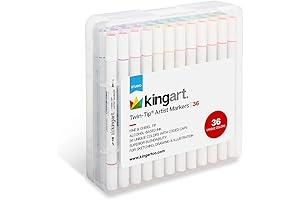 KingArt Dual Tip Alcohol Based Art Markers, the 36-Color Creative Coloring Tool