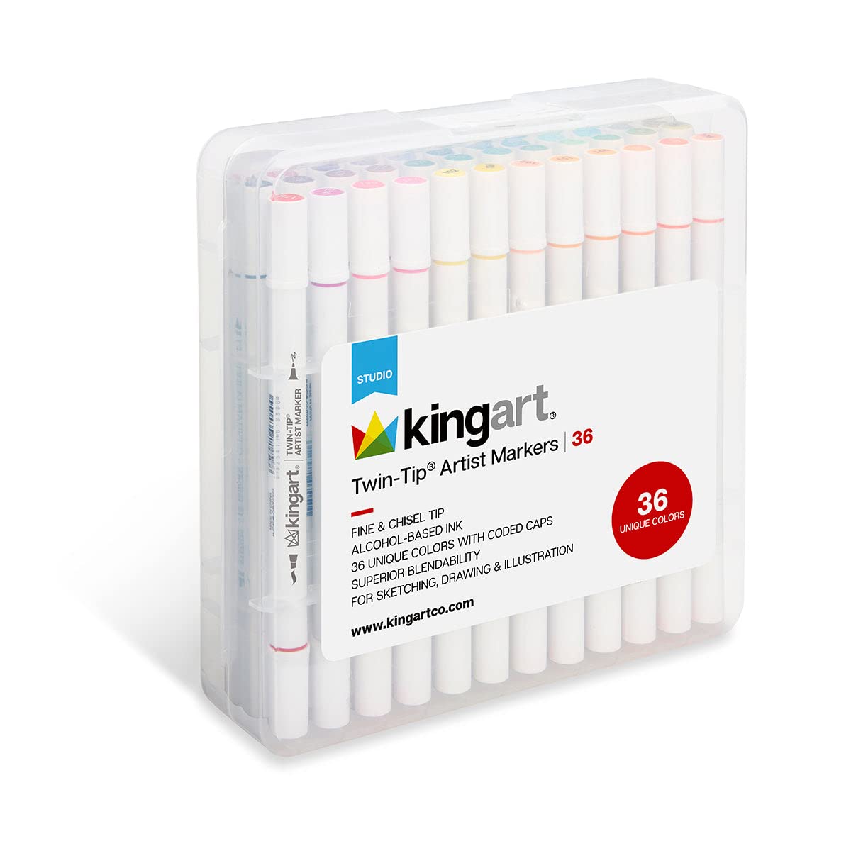 Buy KINGART Dual Tip Alcohol Based Art Markers, 36 Colors Permanent