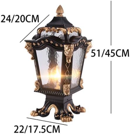 Miniatura 2 de ZEELYDE Luces de poste para exteriores, luces de pilar vintage de campo americano americano, prevención de óxido de aluminio, farol de poste para
