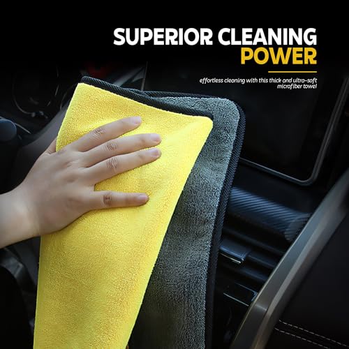 Image of MIORAH Microfiber Cleaning Cloth for Car & Home | Ultra Soft Dusting & Glass Cleaning Cloth - Lint-Free & Reusable (40X40Cm-3Pc)