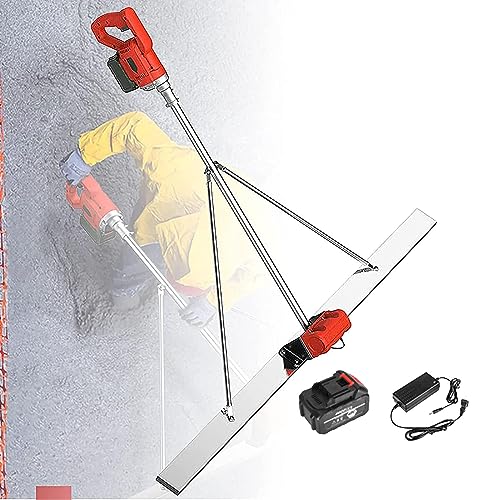 Nivelación de la superficie de hormigón Tamper Regla, batería de litio eléctrico inalámbrico Screed cemento acabado máquina vibradora recargable Vibrador raspador de potencia de superficie,1Battery