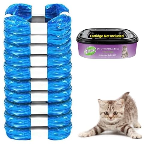 10 Pack Cat Litter Refills Scented Bag Compatible with Your Standard and Plus Litter Disposal Refill Cartridge, Universal Litter Refills Bags (Not Include Cartridge) Cover