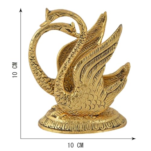 Image of Craftam Oxidized Metal Swan Napkin Holder with 100 Tissues, Golden Duck Shape Tissue Paper Stand for Dining Table Decor, Decorative Metal Serviette Holder for Home, Hotel & Restaurant (10 x 7 x 10 cm)