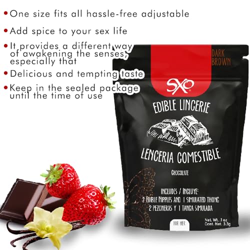 Image of SXO Flavored Edible Lingerie for Couples (Chocolate) -Coordinated 2 Edible Nipples and 1 simulated thong, fashion and erotic gift
