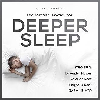 Ideal Infusion Nighttime Muscle Recovery & Deep Sleep Supplement: Relaxation and Stress Support - Magnesium Glycinate, KSM-66 (Melatonin Free) Vegan
