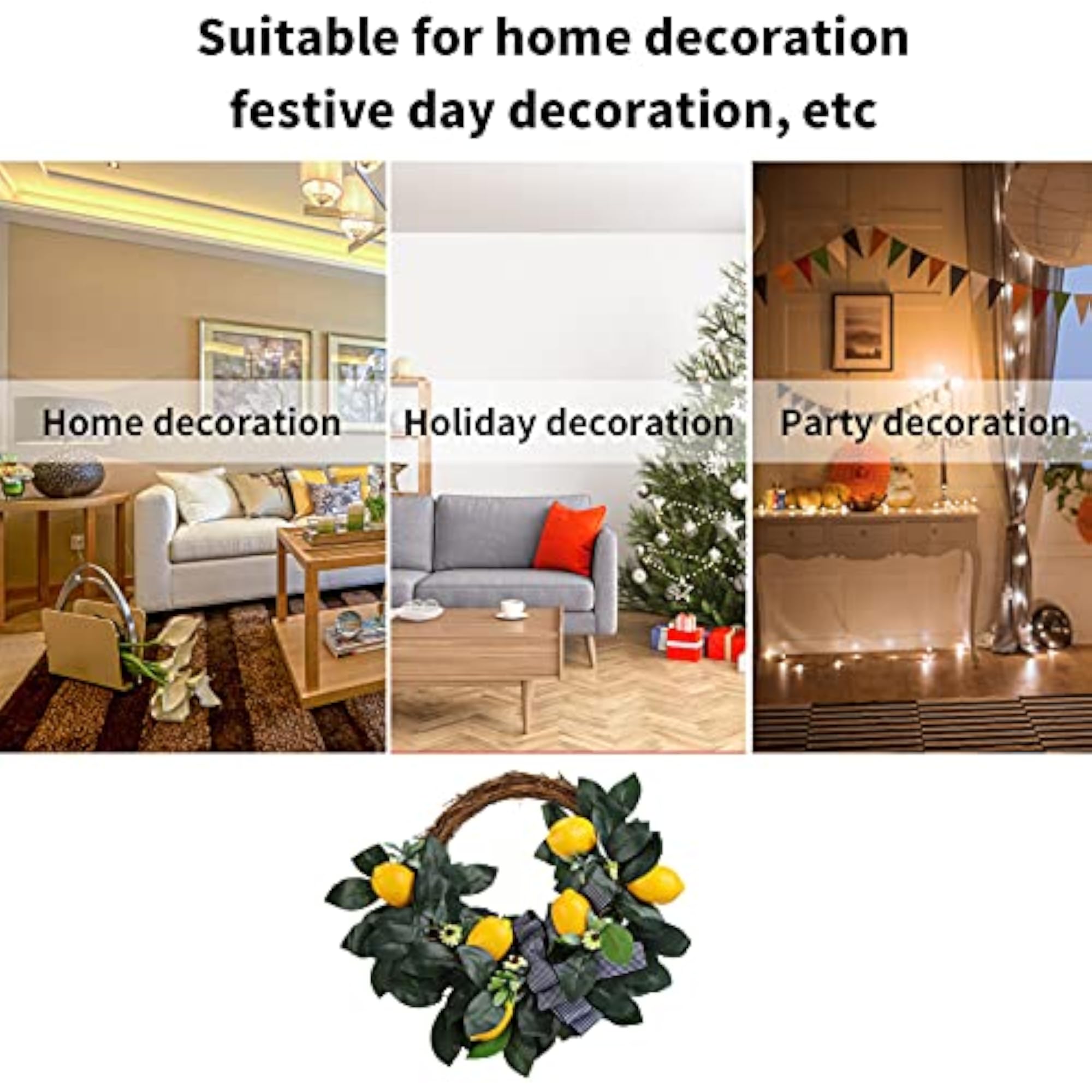 Daisy Flower Wreath, Artificial Wreath