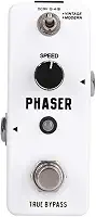 Domary Pedal Analógico de Efeito de Guitarra Phaser, Portátil, Mini Concha de Metal, Vintage, Moderno, True Bypass, Indicador Led para Guitarristas