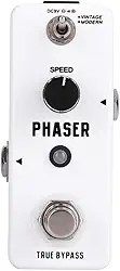Domary Pedal Analógico de Efeito de Guitarra Phaser, Portátil, Mini Concha de Metal, Vintage, Moderno, True Bypass, Indicador Led para Guitarristas