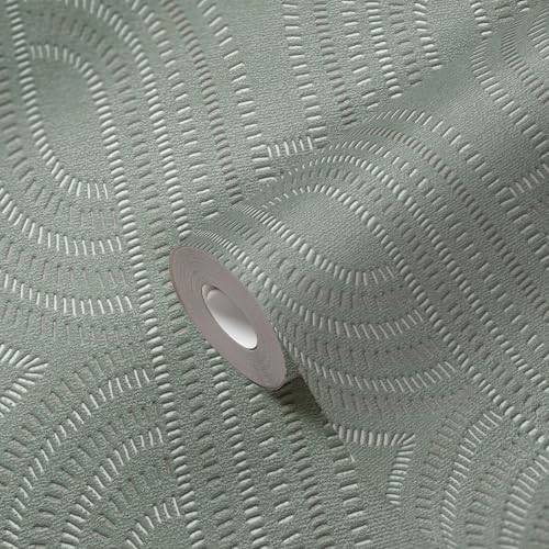 Papel pintado gráfico con aspecto 3D para salones modernos 6