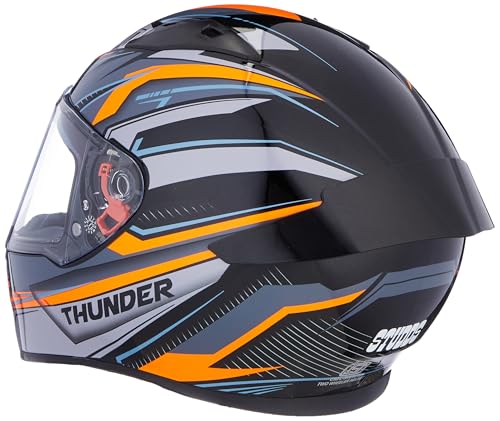Image of Studds Thunder Full Face Helmet D9 with Clear Visor (Black N10, L)