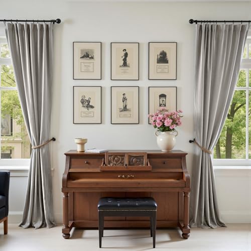 Lazzzy Velvet Light Gray Curtains 84 Inches Long Thermal Insulated Drapes for Bedroom Living Room Darkening Window Treatments Rod Pocket 2 Panels, W62 x L84 by Lazzzy - Image 9