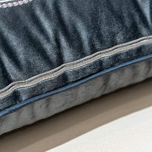 Avigers 12 X 20 Inch European Cushion Cover Luxury Velvet Home Decorative Embroidery Petunias Pillow Case Pillowcase For Sofa Chair Bedroom Living Room, Gray #TOP3