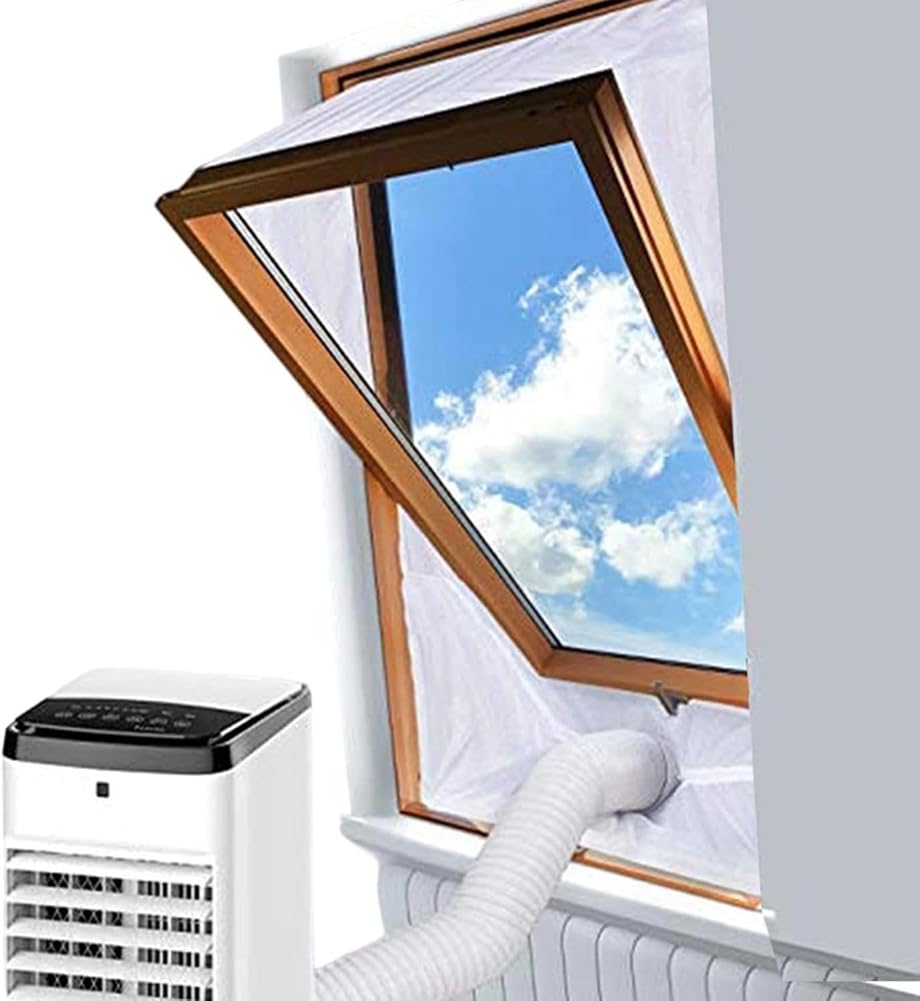 TMAPRUVG AC Window Seal Kit for Portable Air Conditioner,Full Sealing Roof Windows Vent Kit Easy to Install for Attaching to Swing Windows (230cm * 2)