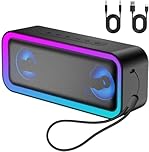 IKT Bluetooth Speaker, 40W Loud Stereo Sound Portable Speaker, 30Hrs Playtime, Speakers Wireless Bluetooth 5.4, Deep Bass,TWS Pairing, 7 RGB lights, IPX7 Waterproof, Speakers for Home/Party/Outdoor