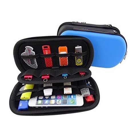 LZIONEW Big Capability USB Flash Drives Bag, Black Cover