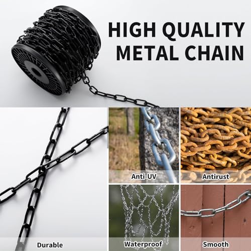 19.7 Ft 1/4" Black Chain for Hanging Metal Chains Fixture Decorative Chain by Sel Natural - Used condition - Image 6