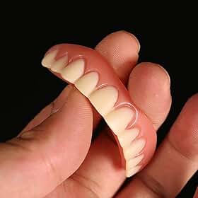 Dentaduras superiores de silicone para dentes falsos, folheados inferiores, suportes dentários, pasta de dentaduras, ferramenta temporária de clareamento de dentes falsos