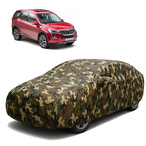Image of Sulfar 100% Waterproof Car Body Cover Compatible with Mirror for Mahindra XUV 500 with Long Lasting Durable Material (Triple Stitched, Full Bottom Elastic, Camouflage Army)