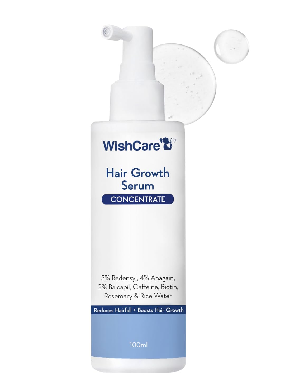 Hair Growth Serum Concentrate - 3% Redensyl, 4% Anagain, 2% Baicapil, Caffeine, Biotin & Rice Water - Advanced Hair Growth Serum for Hair Fall Control 100ml