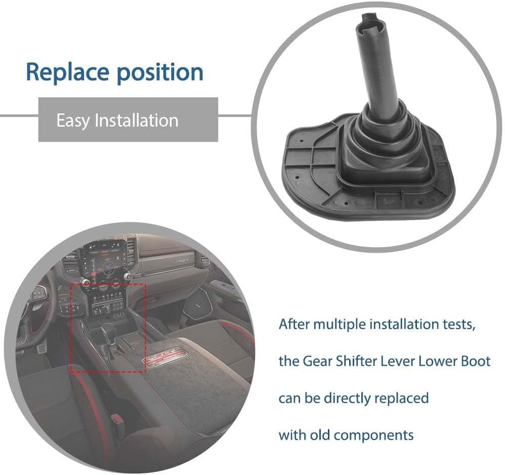 Peintu Gear Shifter Lever Lower Boot 55398764AA 55366707AC Compatible with Dodge Ram 1500 2500 3500 4500 5500 G56 Manual Transmission 2005-2018