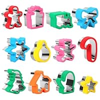 12PC Christmas Cookie Cutters with Protective Covers, Stainless Steel Bread Cutters Biscuit Cutters Sandwich Cutters with Snowflake, Gingerbread Man, House, Bear, Train