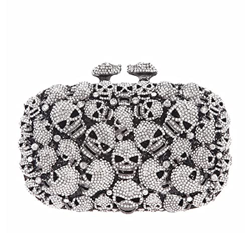 Image of DJBM Glitter Skulls Rhinestone Purse Women's Clutch Handbags Crystal Evening Bags Diamond Evening Clutches for Party Prom