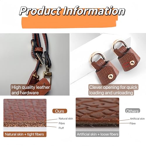 Image of Leather Purse Straps Replacement Crossbody Adjustable Shoulder Strap, Purse Accessories Bag Strap for Mini Tote Bags (Brown)