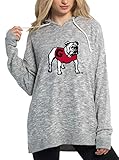 Chicka-d NCAA Georgia Bulldogs Womens Cozy Fleece Tunic, Heather Grey, Large, 465_PL