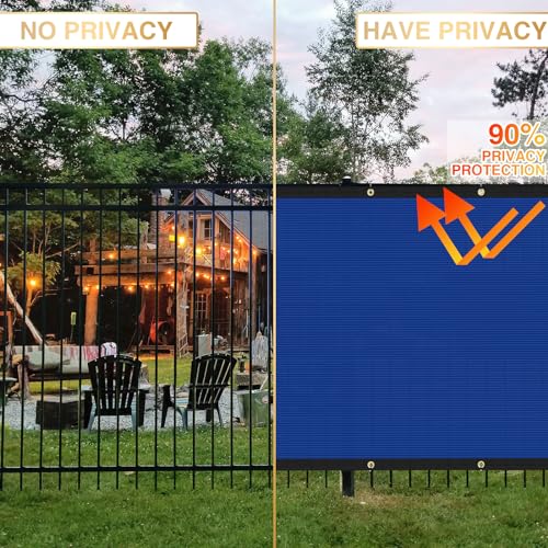 Tela para valla comercial de alta densidad azul con protección visual 5