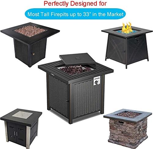 Saking Fire Pit Cover,32 Inch Square Firepit Covers Outdoor Gas Fireplace Fire Table Cover Fits for 28-32 Inch Propane Fire Pit Table β 32 x 32 x 24 Inches - 4