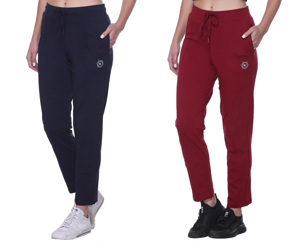 Womens Combo Regular fit Joggers,Casual Track Pants for Everyday Wear,Gym and Fitness Pant (Maroon Navy_)-image-35