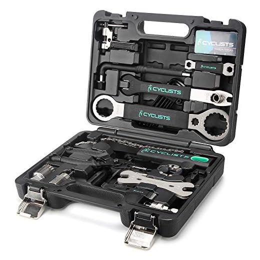 23 Piece Bike Tool Kit - Bicycle Repair Tool Box Compatible - Mountain/Road Bike Maintenance Tool Set With Storage Case (CT-K01-23)