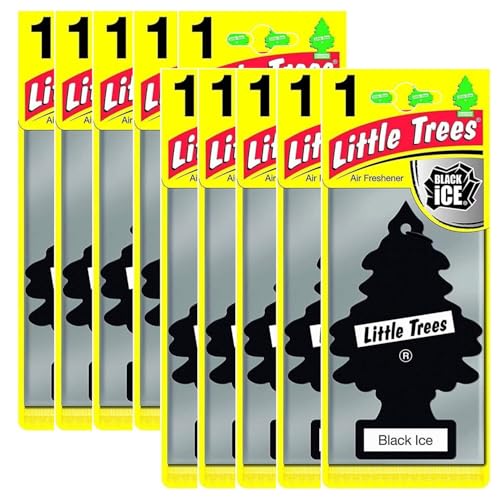 Image of LITTLE TREES Car Air Freshener | Hanging Paper Tree for Home or Car | Black Ice | 10 Pack