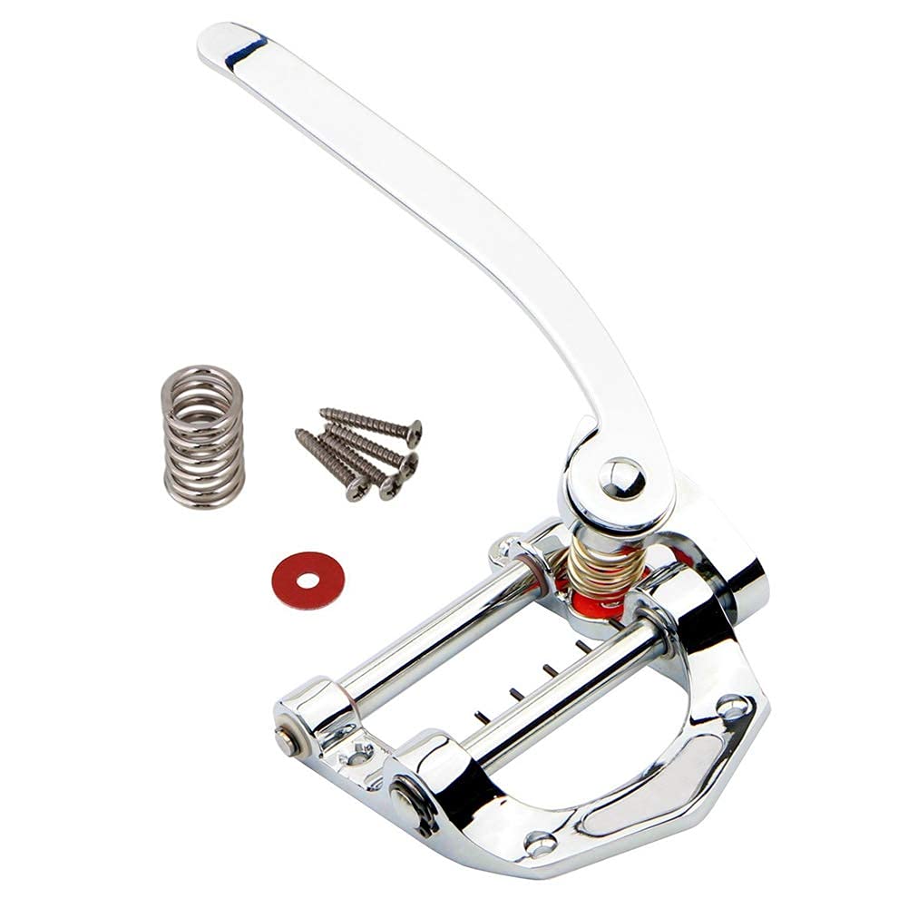 Alnicov Chitarra Tremolo Unit Vibrato Bridge,Cordiera Vibrato Tremolo per Tele, SG, LP, ETC Chitarre Elettriche Cromo
