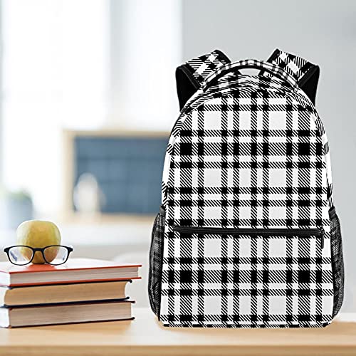 Sac à dos décontracté pour femme noir et blanc grand format